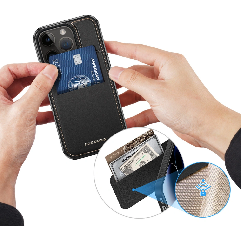 Wholesale Dux Ducis RFID Rafi Mag Apple iPhone 15 Pro Max MagSafe wallet with stand 3in1 - DDS1801 - {ean13} - Hurt