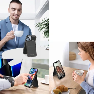 Hurtownia GSM - Etui Dux Ducis RFID Rafi MagApple iPhone 15 Plus / 14 Plus MagSafe portfel z podstawką 3w1 czarne - DDS1803 - {ean13} - Hurt