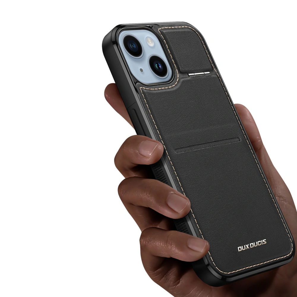 Hurtownia GSM - Dux Ducis RFID Rafi MagApple iPhone 15 Plus / 14 Plus MagSafe pénztárca állványtartóval 3w1 fekete - DDS1803 - {ean13} - Hurt