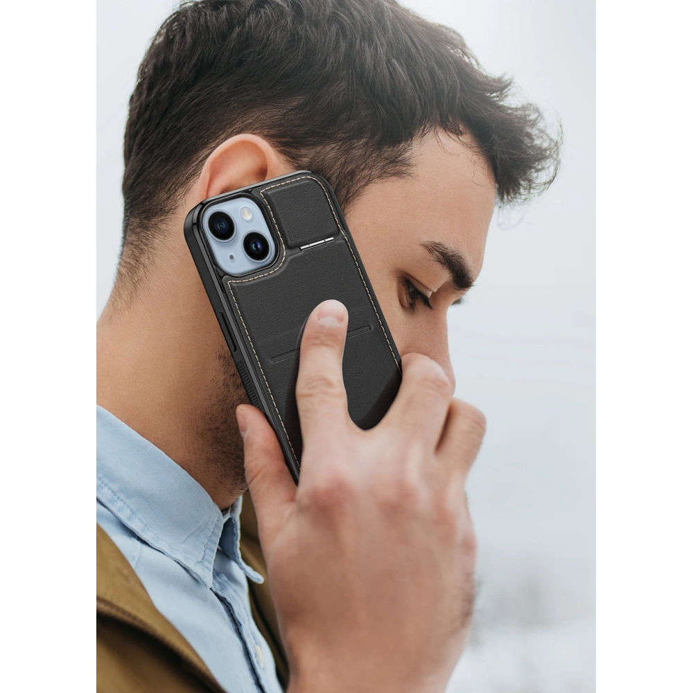 Hurtownia GSM - Dux Ducis RFID Rafi Mag tok Apple iPhone 15 MagSafe pénztárca állvánnyal 3w1 fekete - DDS1804 - {ean13} - Hurt