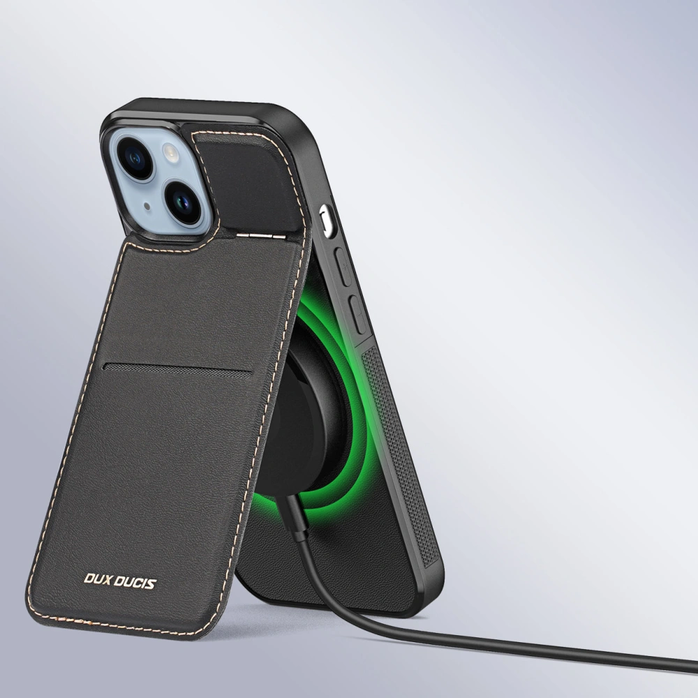 Hurtownia GSM - Dux Ducis RFID Rafi Mag tok Apple iPhone 15 MagSafe pénztárca állvánnyal 3w1 fekete - DDS1804 - {ean13} - Hurt