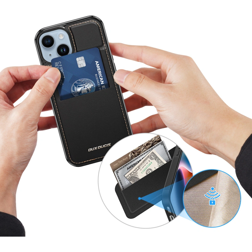 Wholesale Dux Ducis RFID Rafi Mag Apple iPhone 15 MagSafe wallet with stand 3in1 - DDS1804 - {ean13} - Hurt