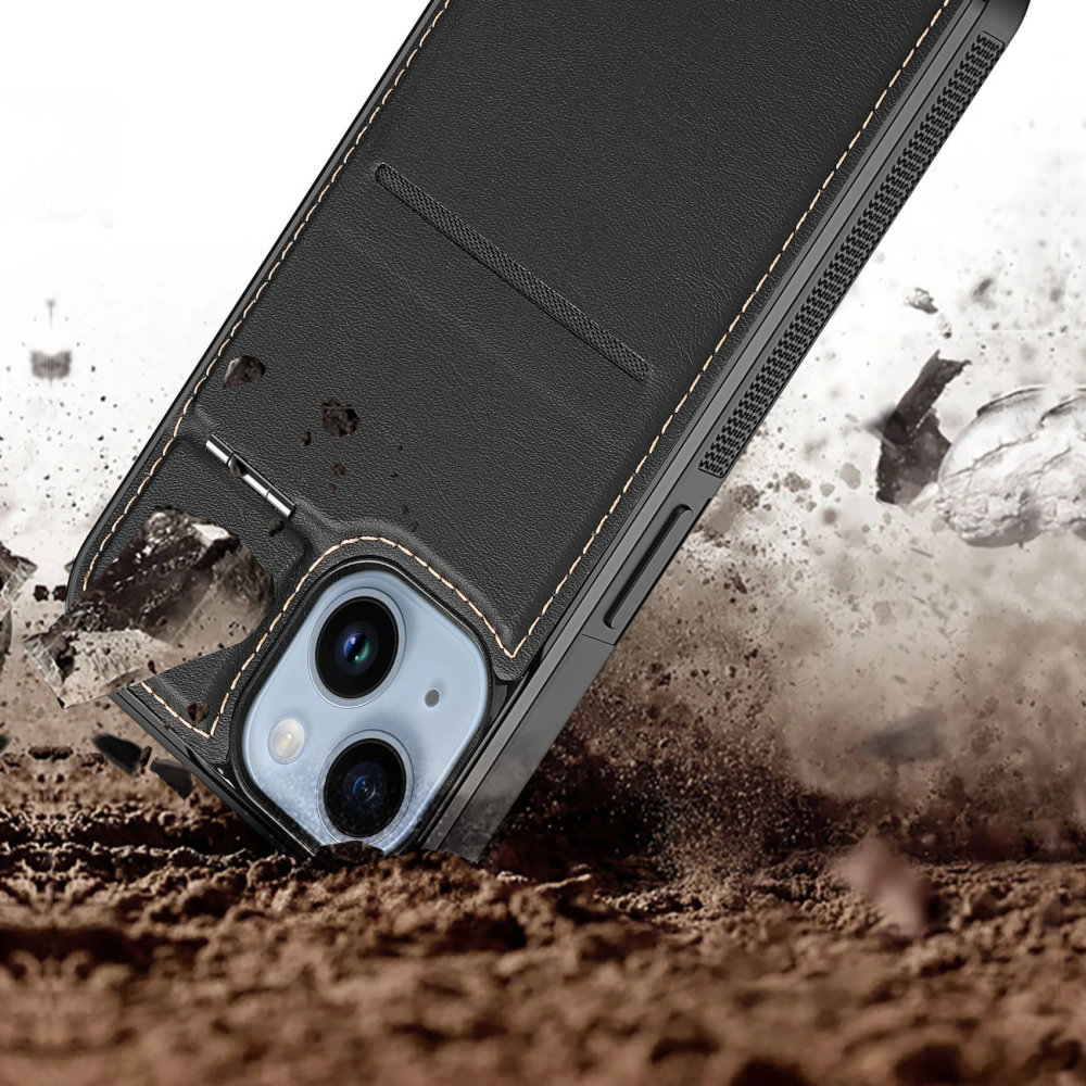 Hurtownia GSM - Dux Ducis RFID Rafi Mag tok Apple iPhone 15 MagSafe pénztárca állvánnyal 3w1 fekete - DDS1804 - {ean13} - Hurt