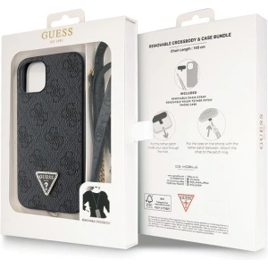 Etui Guess GUHCP13MP4TDSCPK Apple iPhone 13 hardcase Crossbody 4G Metal Logo czarny/black