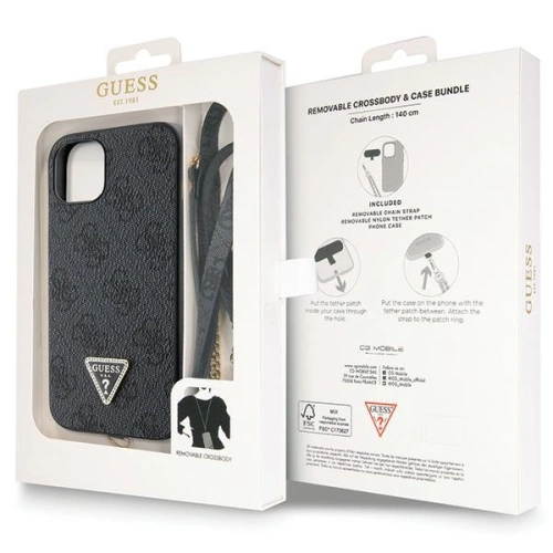 Etui Guess GUHCP13MP4TDSCPK Apple iPhone 13 hardcase Crossbody 4G Metal Logo czarny/black