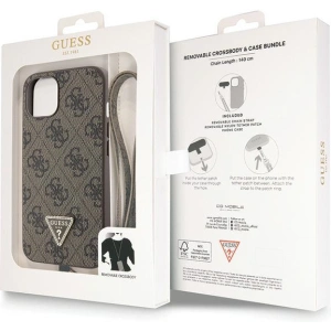 Etui Guess GUHCP13MP4TDSCPW Apple iPhone 13 hardcase Crossbody 4G Metal Logo brązowy/brown
