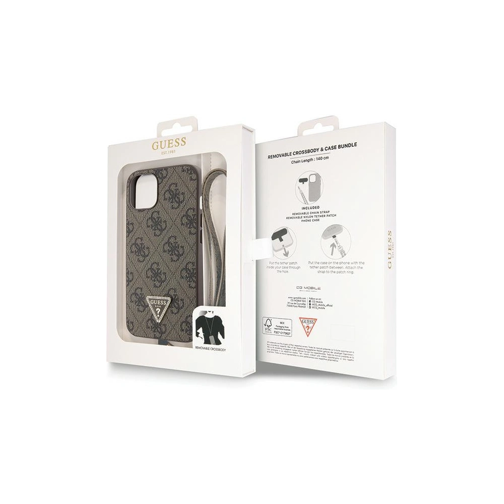 Hurtownia GSM - Etui Guess GUHCP13MP4TDSCPW Apple iPhone 13 hardcase Crossbody 4G Metal Logo hnědý/brown - GUE2733 - {ean13} - Hurt