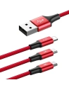 Hurtownia GSM - Kabel USB Baseus Rapid 3w1 Typ C / Lightning / Micro 3A 1,2M - czerwony - BSU176RED - {ean13} - Hurt