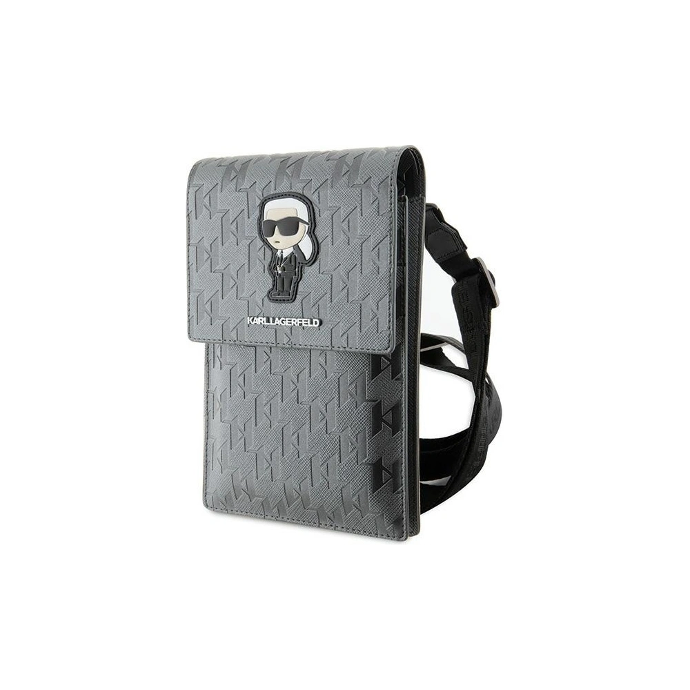 Tasche Karl Lagerfeld KLWBSAKHPKG Saffiano Monogram Ikonik silber/silver