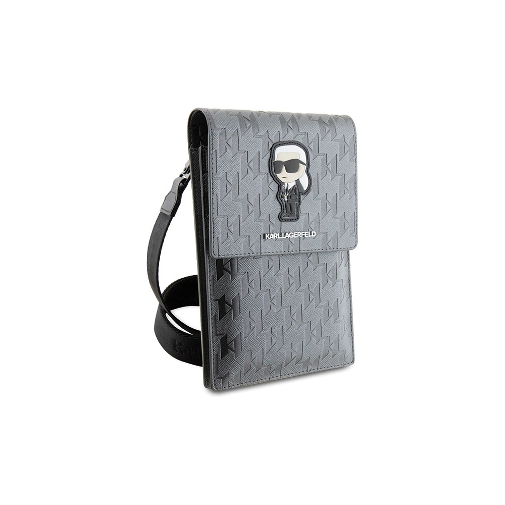Tasche Karl Lagerfeld KLWBSAKHPKG Saffiano Monogram Ikonik silber/silver