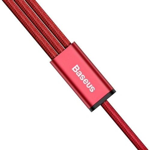 Kabel USB Baseus Rapid 3w1 Typ C / Lightning / Micro 3A 1,2M - czerwony