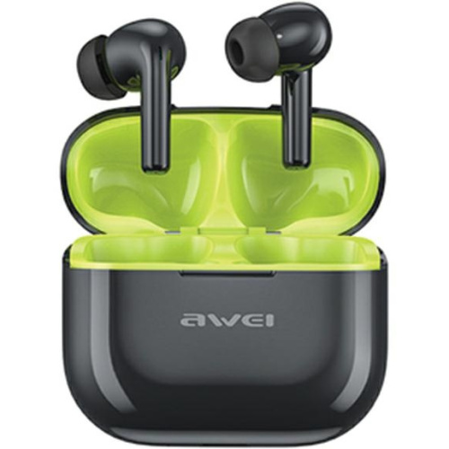 Awei Distributor - 6954284003469 - AWEI152 - AWEI Bluetooth 5.3 T1 Pro headphones + docking station black-green - B2B homescreen