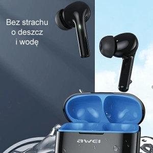 Hurtownia GSM - Słuchawki AWEI Bluetooth 5.3 T1 Pro + stacja dokująca czarno-zielony/black-green - AWEI152 - {ean13} - Hurt