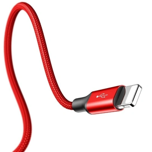 Kabel USB Baseus Rapid 3w1 Typ C / Lightning / Micro 3A 1,2M - czerwony