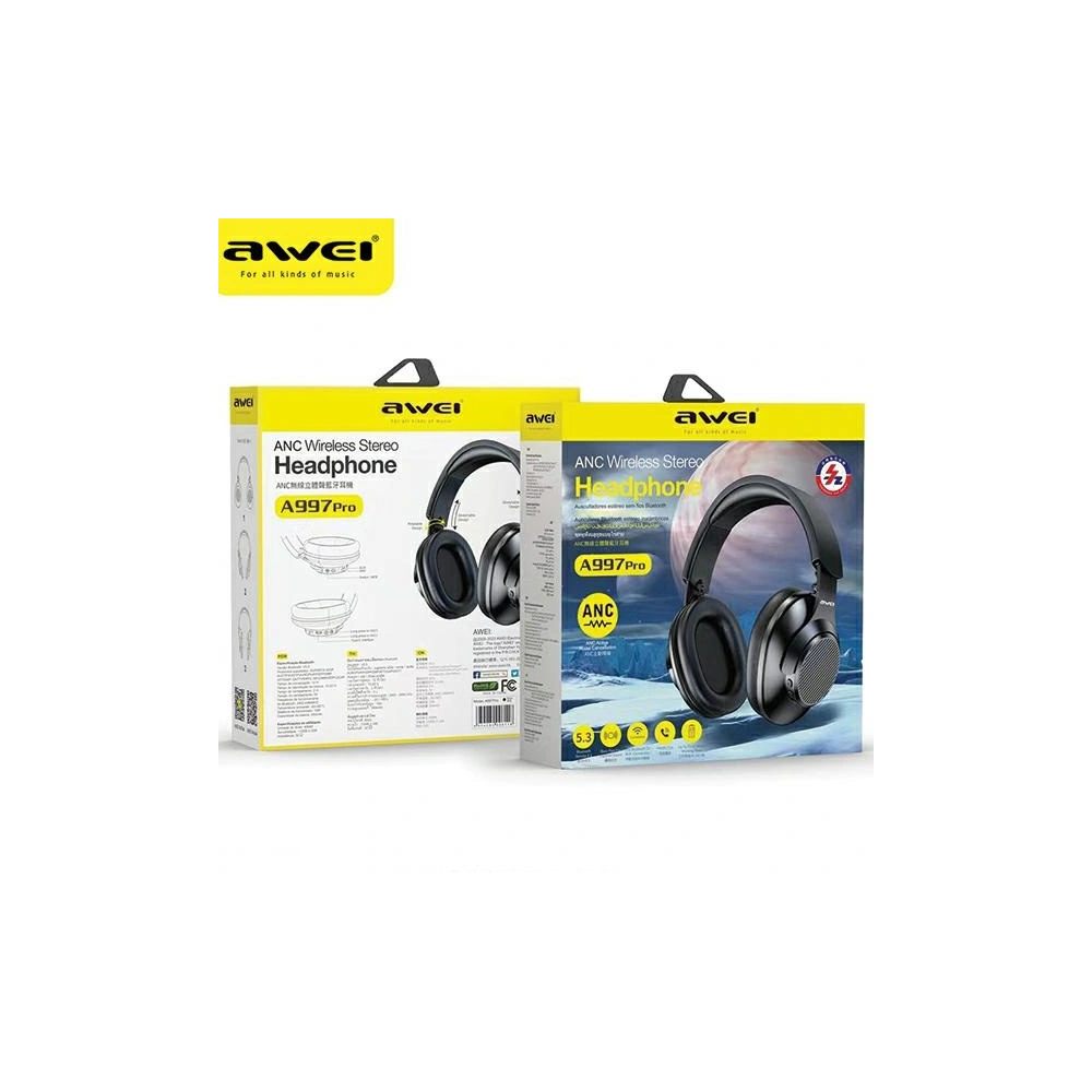 Hurtownia GSM - Sluchátka přes hlavu AWEI A997 Pro ANC Bluetooth černá/black - AWEI153 - {ean13} - Hurt