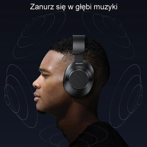 Słuchawki nauszne AWEI A997BL Bluetooth czarny/black