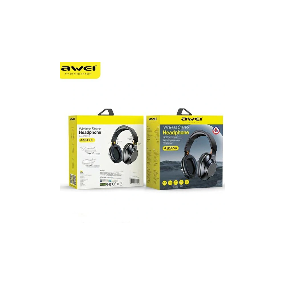 Hurtownia GSM - Over-ear Kopfhörer AWEI A997BL Bluetooth schwarz/black - AWEI154 - {ean13} - Hurt