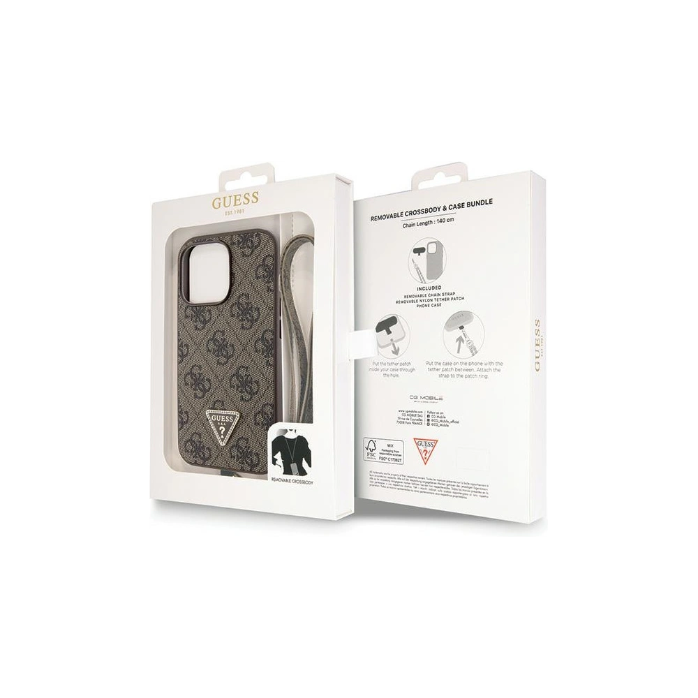 Hurtownia GSM - Etui Guess GUHCP13XP4TDSCPW Apple iPhone 13 Pro Max tvrdý obal Crossbody 4G Metal Logo hnědý/brown - GUE2737 - {ean13} - Hurt