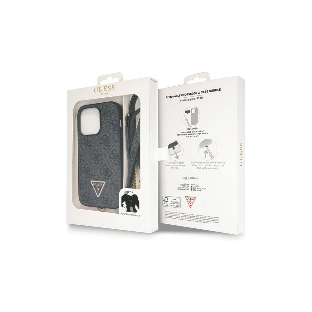 Hurtownia GSM - Etui Guess GUHCP14LP4TDSCPK Apple iPhone 14 Pro hardcase Crossbody 4G Metal Logo černý/black - GUE2739 - {ean13} - Hurt
