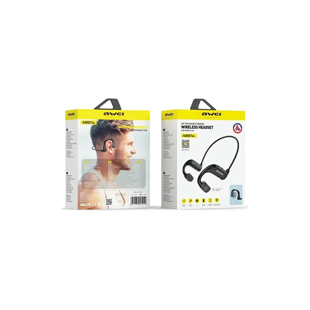 Hurtownia GSM - Sportovní sluchátka AWEI A897BL Air Conduction černá/black - AWEI157 - {ean13} - Hurt