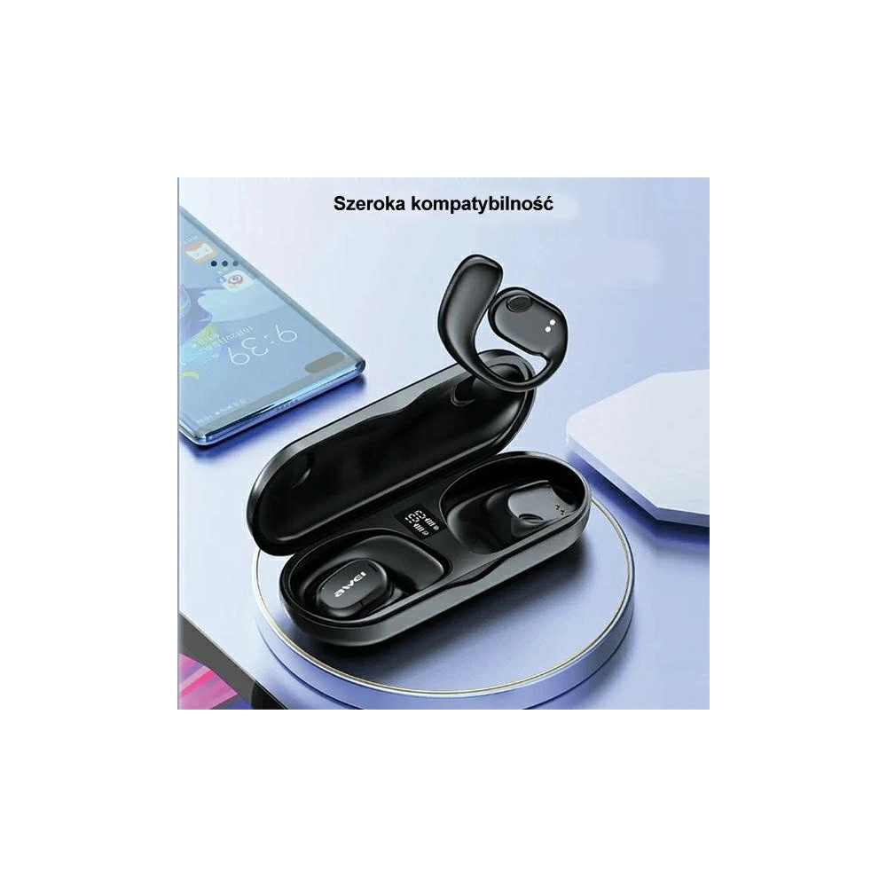 Hurtownia GSM - Sportovní sluchátka AWEI T69 + dokovací stanice Air Conduction černá/black - AWEI158 - {ean13} - Hurt