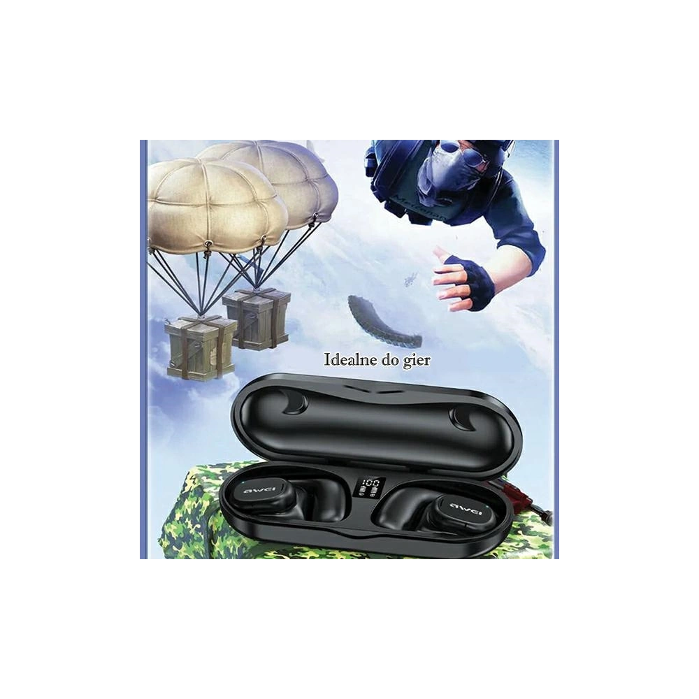 Hurtownia GSM - Sportovní sluchátka AWEI T69 + dokovací stanice Air Conduction černá/black - AWEI158 - {ean13} - Hurt