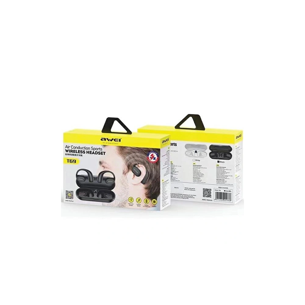 Hurtownia GSM - Sportovní sluchátka AWEI T69 + dokovací stanice Air Conduction černá/black - AWEI158 - {ean13} - Hurt