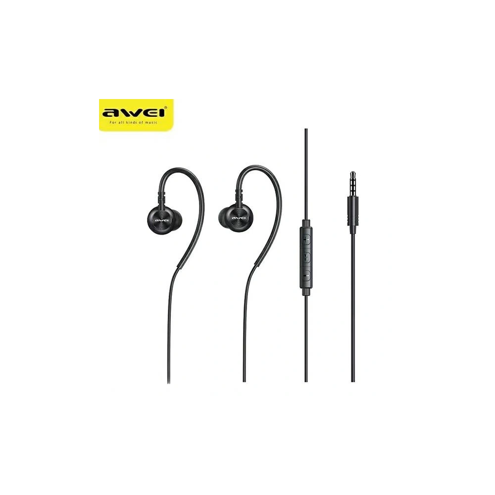 Hurtownia GSM - Sluchátka do uší AWEI L3 3,5mm jack černá/black - AWEI159 - {ean13} - Hurt