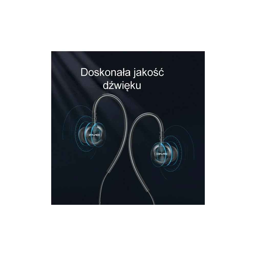 Hurtownia GSM - Sluchátka do uší AWEI L3 3,5mm jack černá/black - AWEI159 - {ean13} - Hurt
