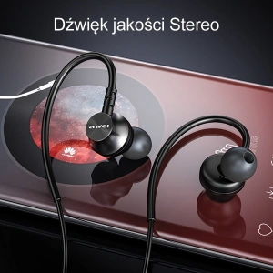 Wholesale AWEI L3 in-ear headphones 3.5mm jack black - AWEI159 - {ean13} - Hurt