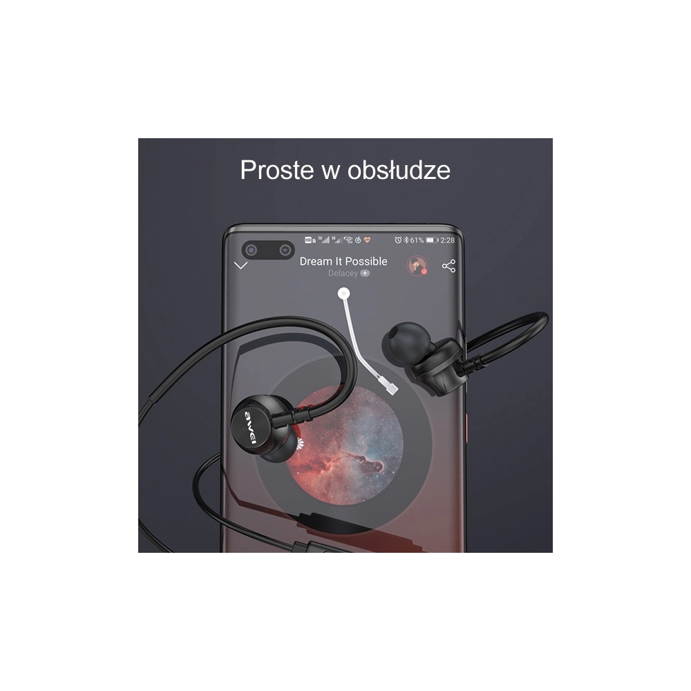 Hurtownia GSM - Căști in-ear AWEI L3 cu jack de 3,5 mm negru. - AWEI159 - {ean13} - Hurt