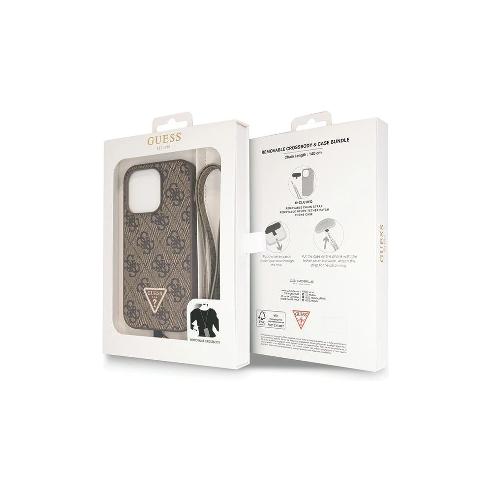 Hurtownia GSM - Etui Guess GUHCP14LP4TDSCPW Apple iPhone 14 Pro hardcase Crossbody 4G Metal Logo hnědý/brown - GUE2741 - {ean13} - Hurt