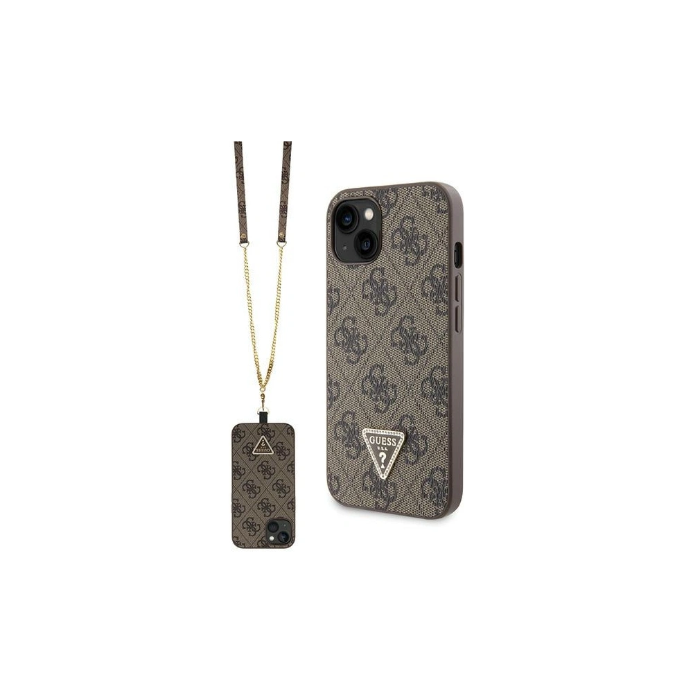 Hurtownia GSM - Etui Guess GUHCP14SP4TDSCPW Apple iPhone 14 Hardcase Crossbody 4G Metall-Logo braun/brown - GUE2744 - {ean13} - Hurt