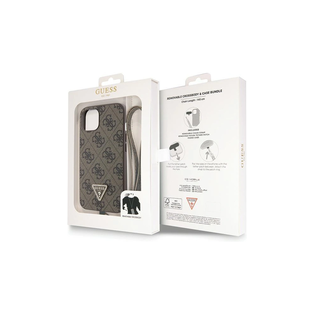 Hurtownia GSM - Etui Guess GUHCP14SP4TDSCPW Apple iPhone 14 hardcase Crossbody 4G Metal Logo hnědý/brown - GUE2744 - {ean13} - Hurt