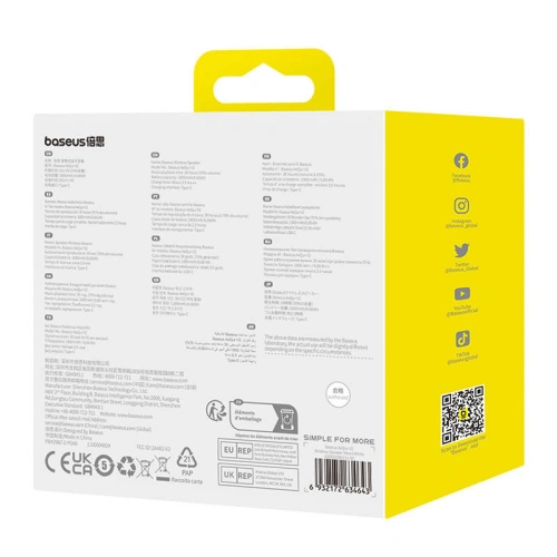 Bezprzewodowy głośnik Baseus AeQur V2 biały