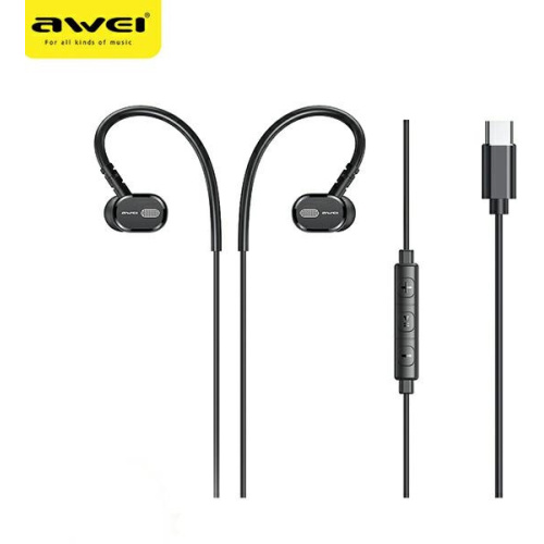 Awei Distributor - 6954284069205 - AWEI160 - AWEI TC-6 USB-C in-ear headphones black - B2B homescreen