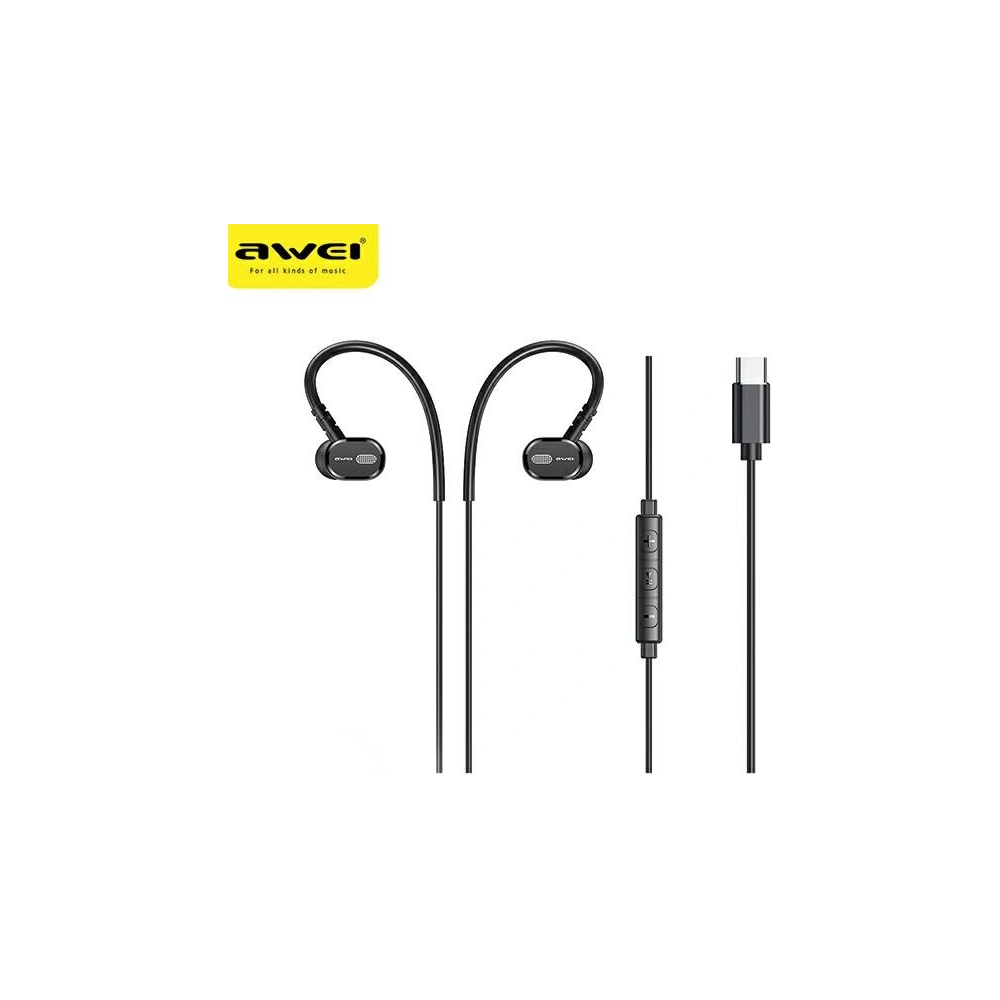 Hurtownia GSM - Sluchátka do uší AWEI TC-6 USB-C černá/black - AWEI160 - {ean13} - Hurt