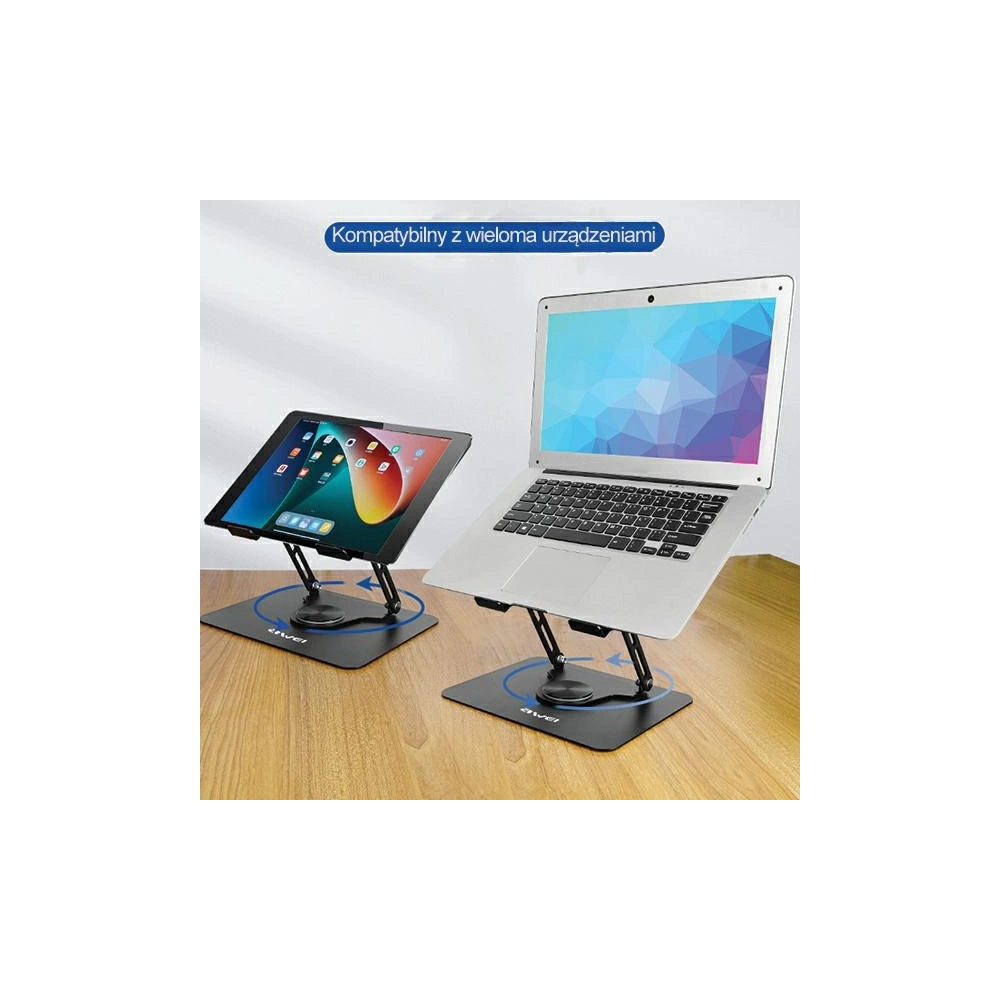Hurtownia GSM - AWEI X46 forgatható asztali tartó 16 hüvelykes laptophoz fekete színben - AWEI161 - {ean13} - Hurt