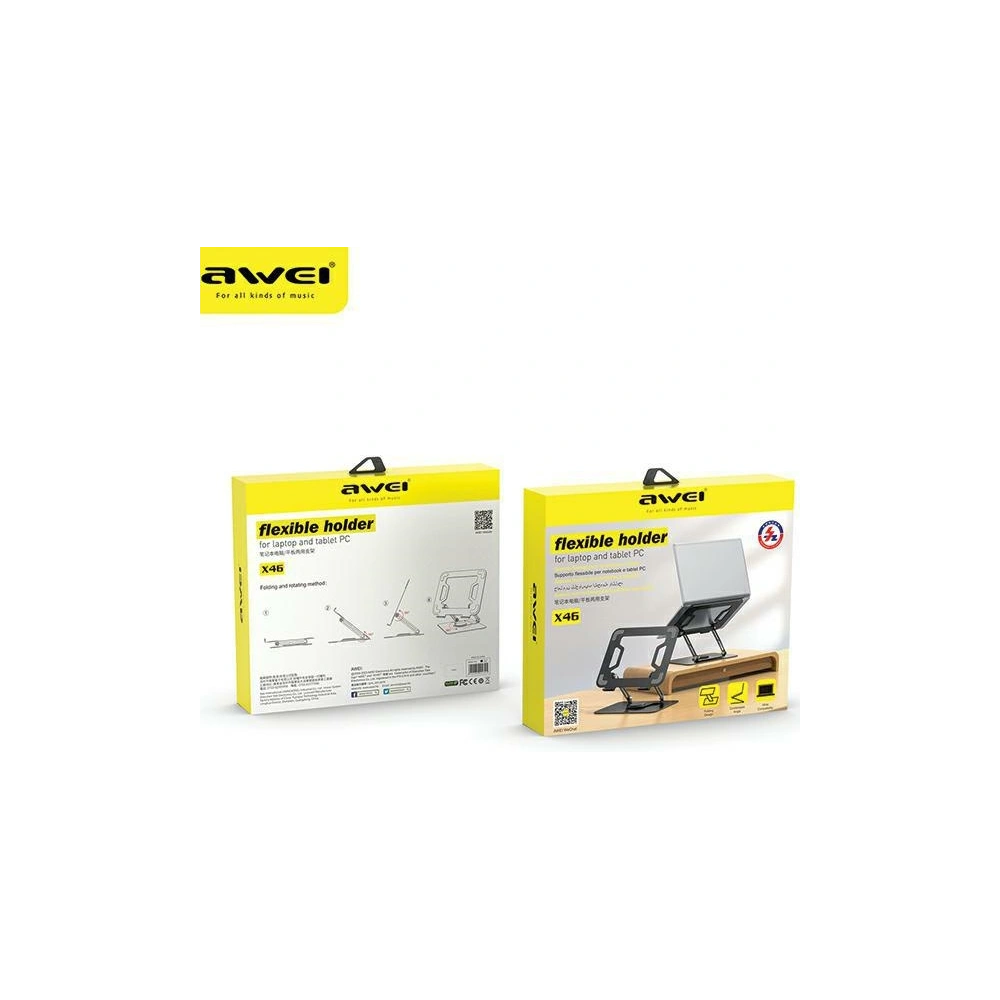 Hurtownia GSM - Suport de birou AWEI X46 rotativ pentru laptop de până la 16 inch negru/black - AWEI161 - {ean13} - Hurt