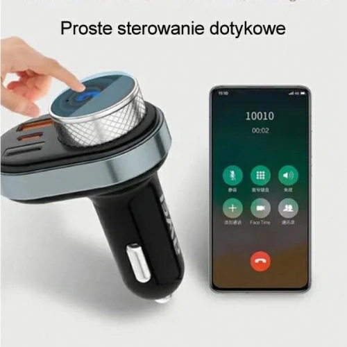 Transmiter FM AWEI C-843, zestaw głośnomówiący, Bluetooth 5.0, MP3, 1xUSB-A, 1xUSB-C czarny/black