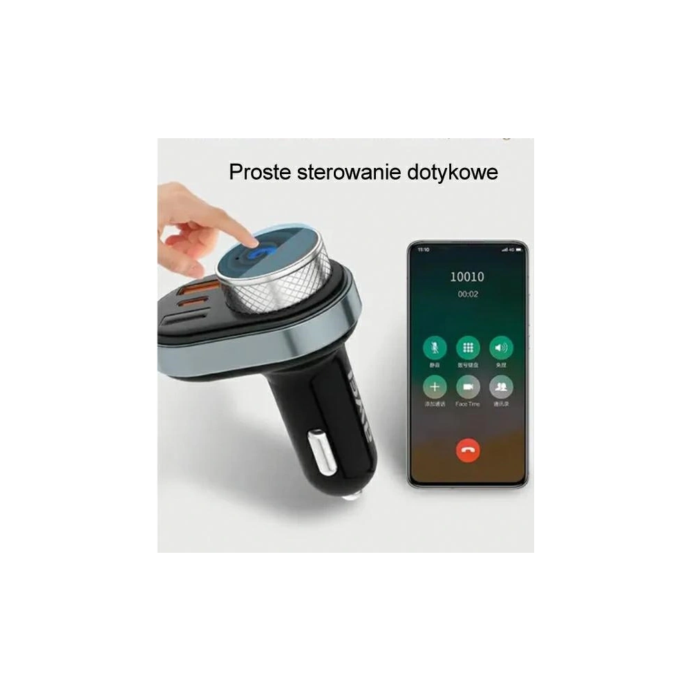 Hurtownia GSM - Transmiter FM AWEI C-843, zestaw głośnomówiący, Bluetooth 5.0, MP3, 1xUSB-A, 1xUSB-C czarny/black - AWEI162 - {ean13} - Hurt
