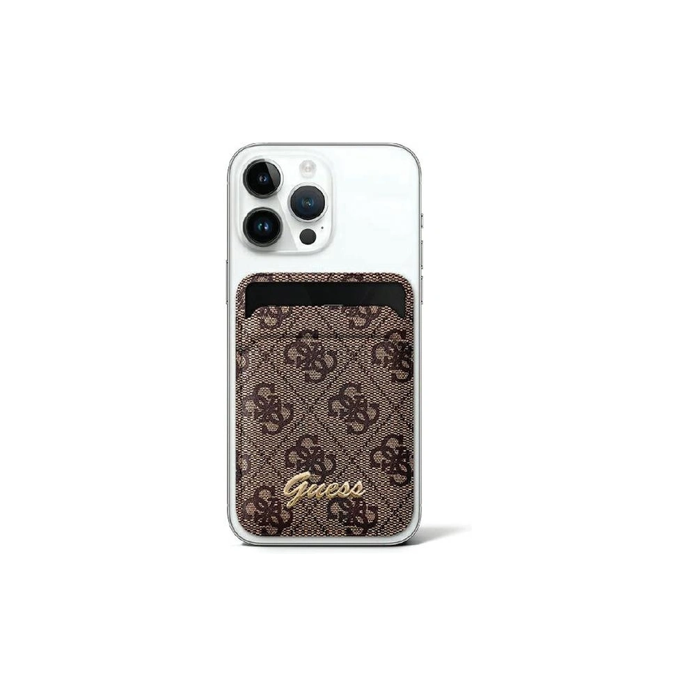 Hurtownia GSM - Kártyatartó Guess Wallet Card Slot Stand GUWMSHG4SHW MagSafe 4G Classic Logo barna/brown - GUE2763 - {ean13} - Hurt