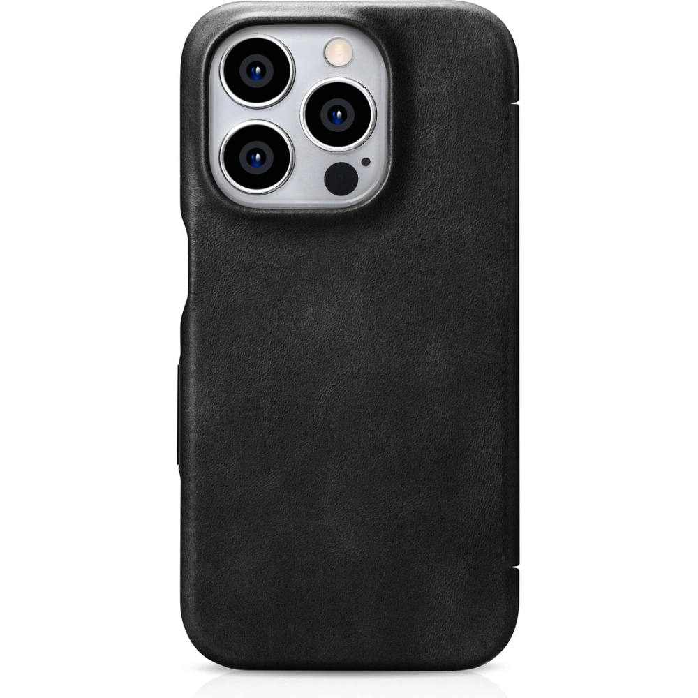 Hurtownia GSM - Case iCarer Curved Edge Oil Wax Echtleder Folio Case MagSafe Apple iPhone 15 Pro schwarz - ICR489 - {ean13} - Hurt