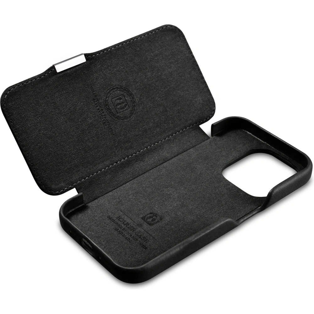 Hurtownia GSM - Case iCarer Curved Edge Oil Wax Echtleder Folio Case MagSafe Apple iPhone 15 Pro schwarz - ICR489 - {ean13} - Hurt