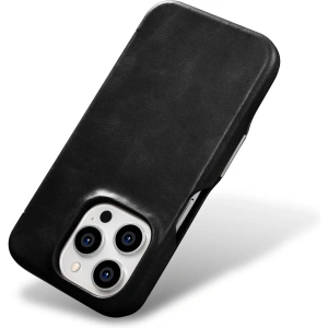 Hurtownia GSM - Etui iCarer Curved Edge Oil Wax Valódi Bőr Tok MagSafe Apple iPhone 15 Pro fekete - ICR489 - {ean13} - Hurt