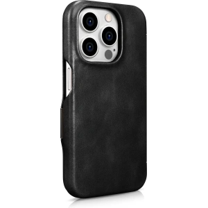Hurtownia GSM - Etui iCarer Curved Edge Oil Wax Real Leather Folio Case MagSafe Apple iPhone 15 Pro czarne - ICR489 - {ean13} - Hurt