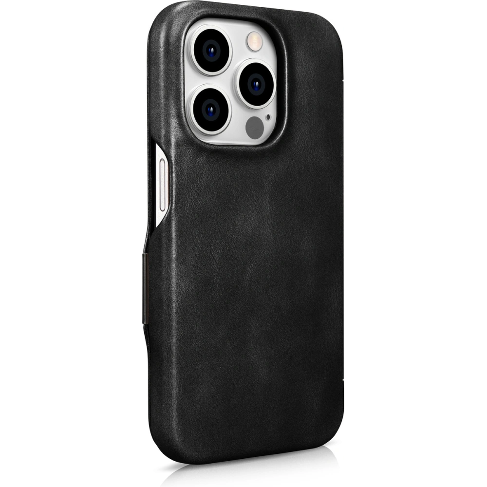 Hurtownia GSM - Case iCarer Curved Edge Oil Wax Echtleder Folio Case MagSafe Apple iPhone 15 Pro schwarz - ICR489 - {ean13} - Hurt