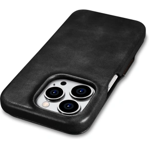 Hurtownia GSM - Etui iCarer Curved Edge Oil Wax Real Leather Folio Case MagSafe Apple iPhone 15 Pro czarne - ICR489 - {ean13} - Hurt