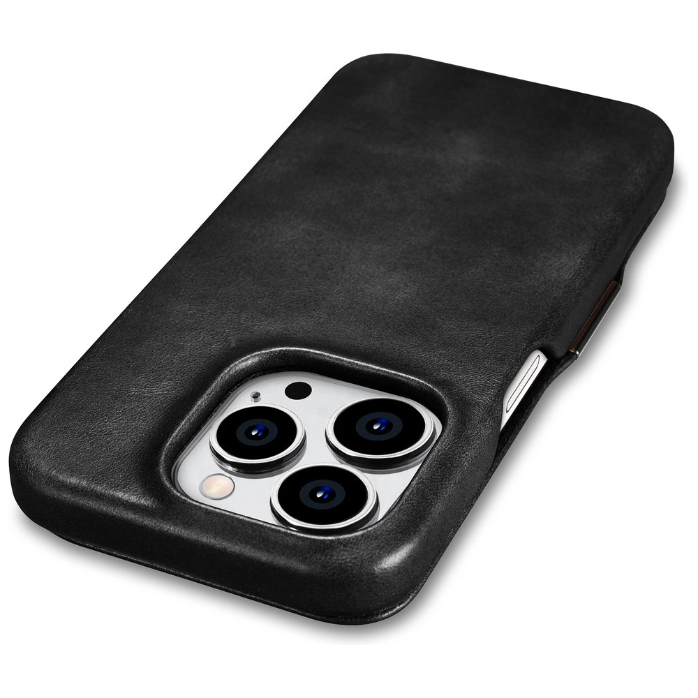 Hurtownia GSM - Case iCarer Curved Edge Oil Wax Echtleder Folio Case MagSafe Apple iPhone 15 Pro schwarz - ICR489 - {ean13} - Hurt