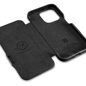 Hurtownia GSM - Etui iCarer Curved Edge Oil Wax Valódi Bőr Tok MagSafe Apple iPhone 15 Pro fekete - ICR489 - {ean13} - Hurt